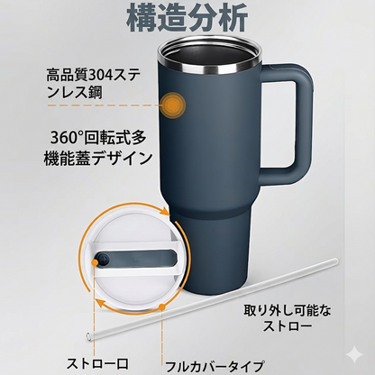 大容量1200ml ステンレス真空断熱タンブラー（保温・保冷対応）